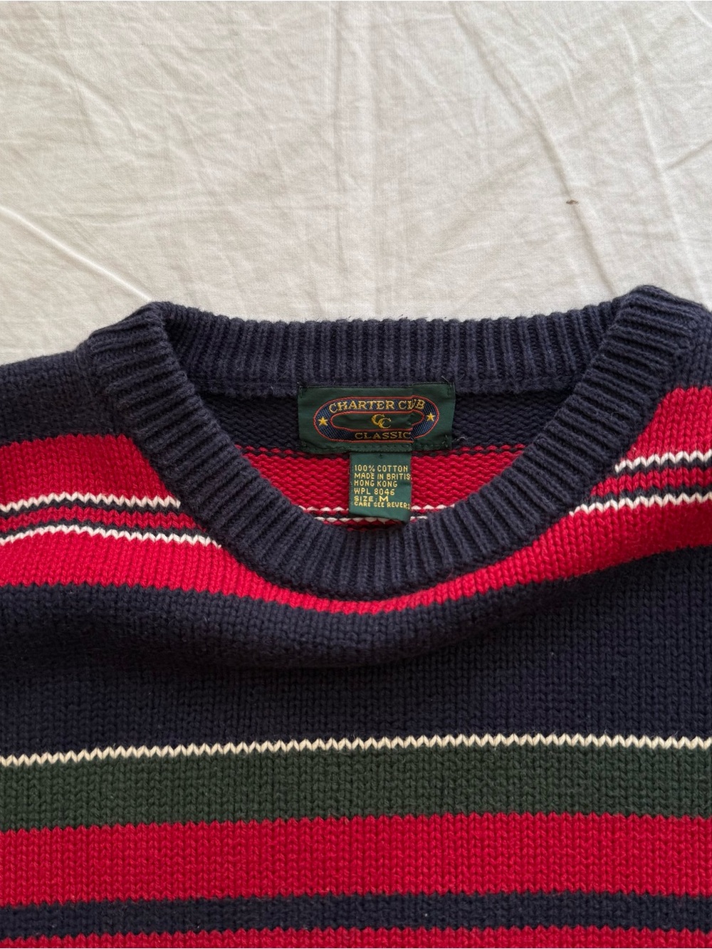 Vintage striped knit sweater Men’s S/M - Picture 3 of 4